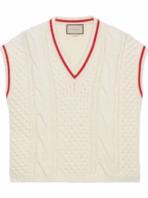 Gucci cable-knit V-neck vest