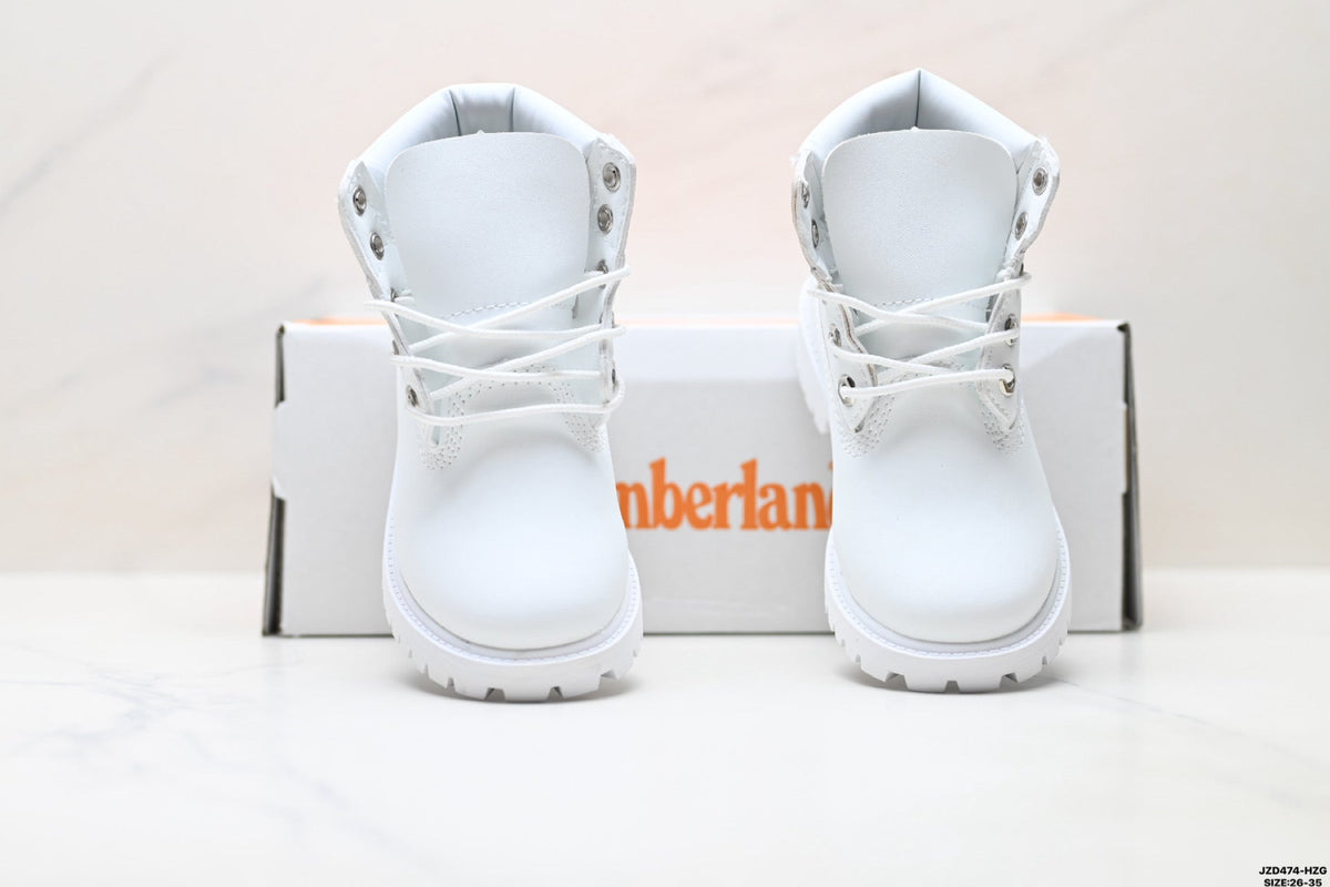 Timberland White Kids Premium Leather Boot