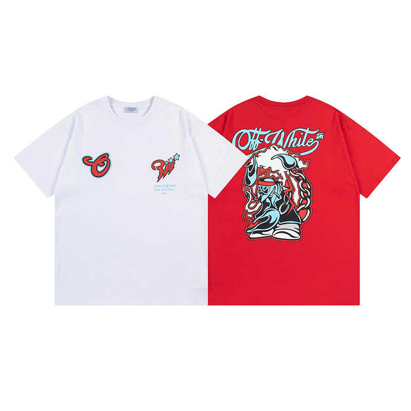 OFF WHITE Scorpio Skate Cotton Graphic T-Shirt