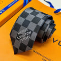 Louis Vuitton Style Men's Damier Check Silk Tie