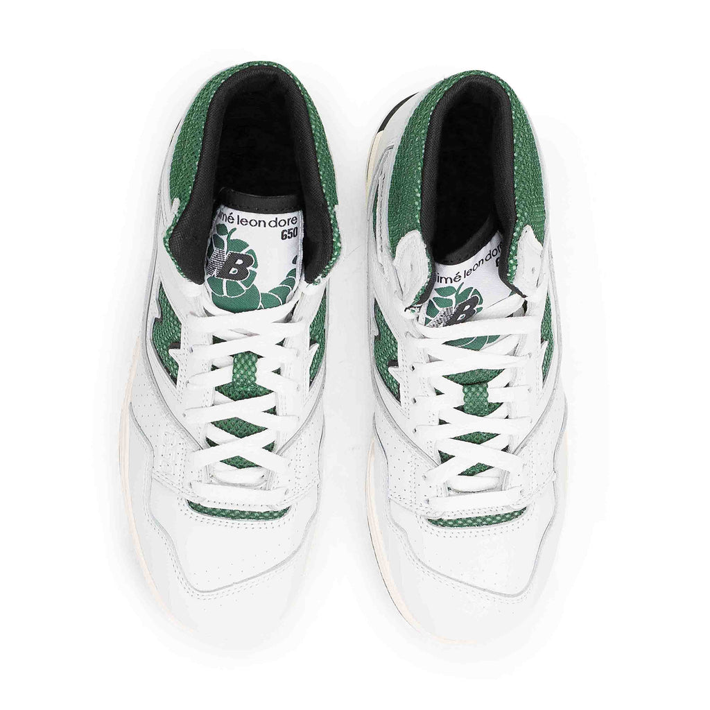 WHITE/GREEN NEW BALANCE 650R SNEAKERS
