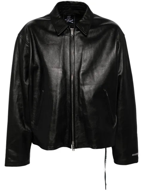 Mastermind World full-zip leather jacket