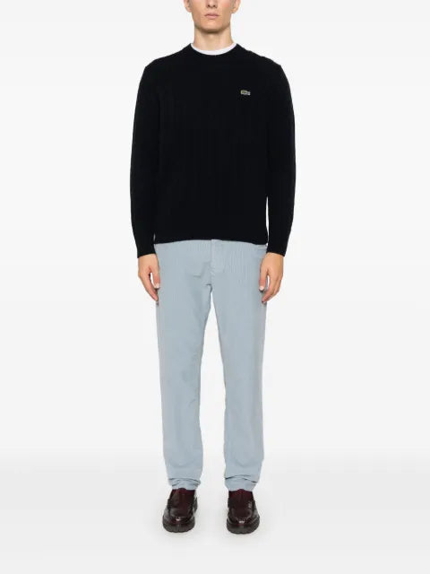 Lacoste cable-knit wool crew neck sweater