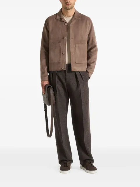 Manière De Voir Michel suede jacket with revere collar