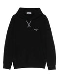 Givenchy couture seam hoodie in fleece embroidered Givenchy Paris