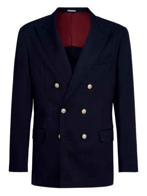 Brunello Cucinelli metal-buttons twill blazer