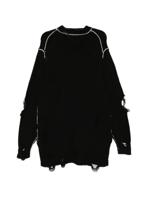 Nude:Masahiko Maruyama distressed crew neck jumper