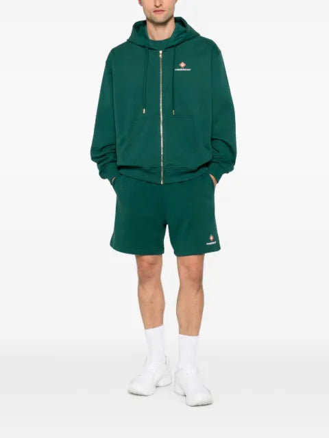 Casablanca logo-embroidered zip-up hoodie