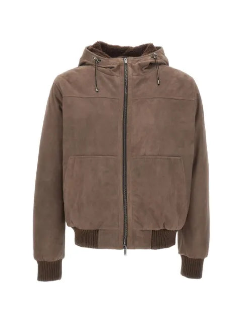 VOLFAGLI shearling-lined hooded bomber jacket