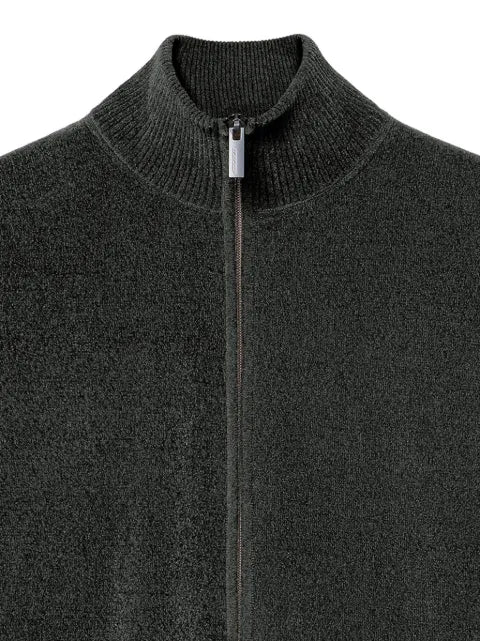 RRD velvet-effect zip-up sweater