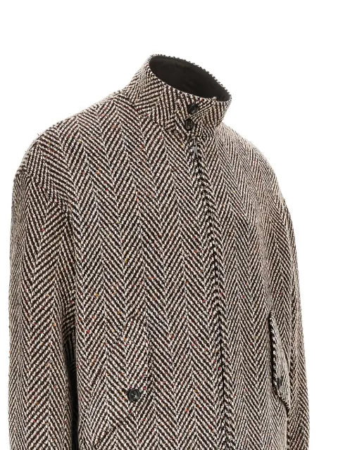 Emporio Armani chevron-pattern high-neck jacket