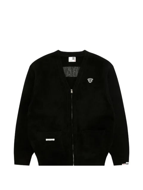 AAPE BY *A BATHING APE® logo-intarsia zip-up cardigan