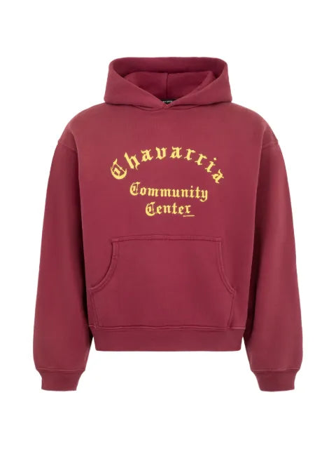 Willy Chavarria Chavarria Community Center shrunken cotton hoodie
