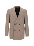 BOSS double-breasted micro-twill blazer