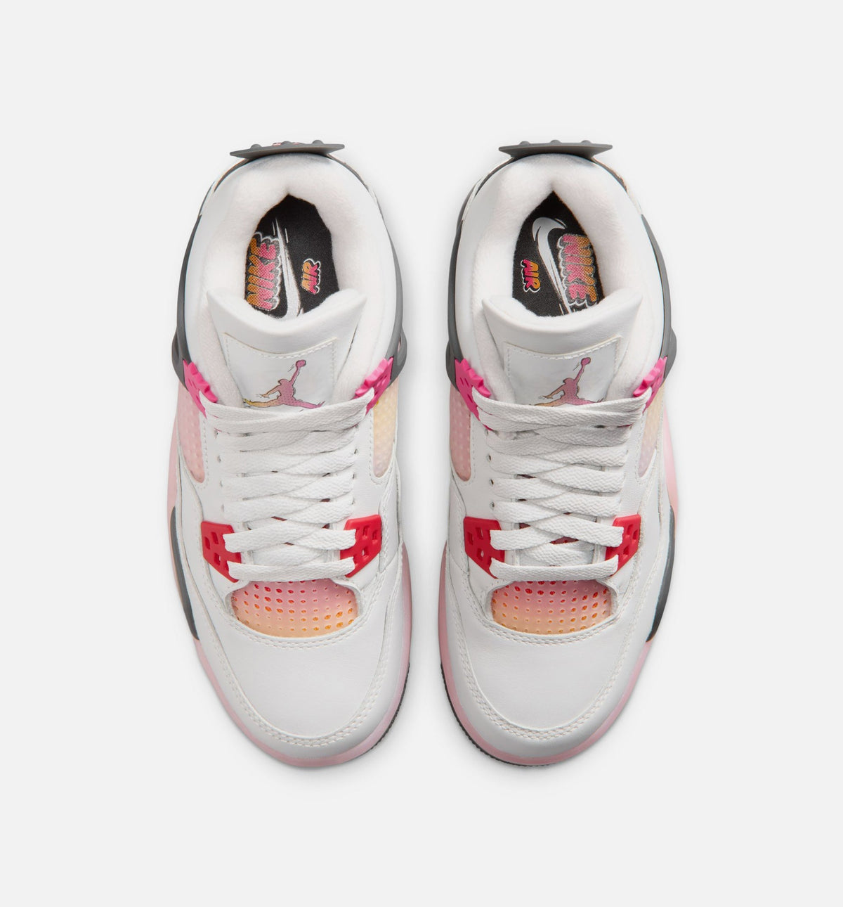 Air Jordan 4 Retro Comic Grade School Lifestyle Shoe - Off White/Fire Pink/Anthracite