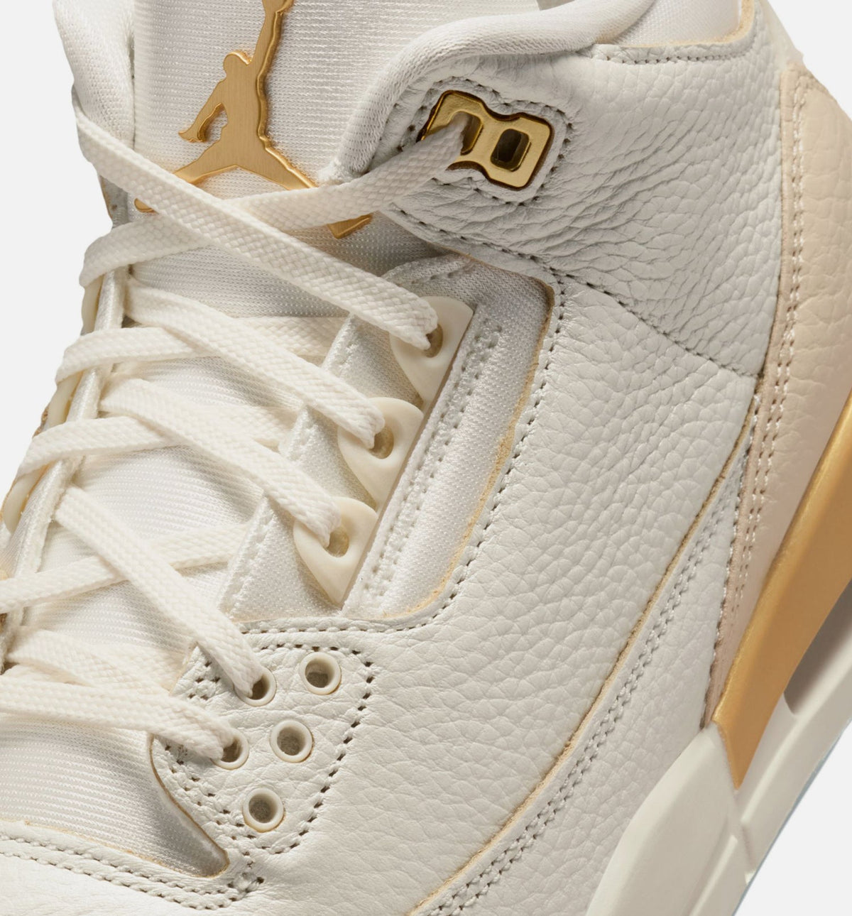 Air Jordan 3 Retro Sail and Pale Ivory Women's Sneakers - Sail/Team Gold/Pale Ivory/Metallic Gold/Ice