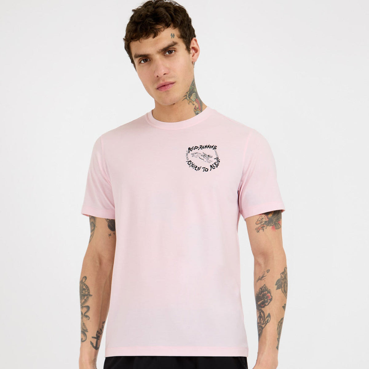 Acid Running Albion T-Shirt: Iced Pink