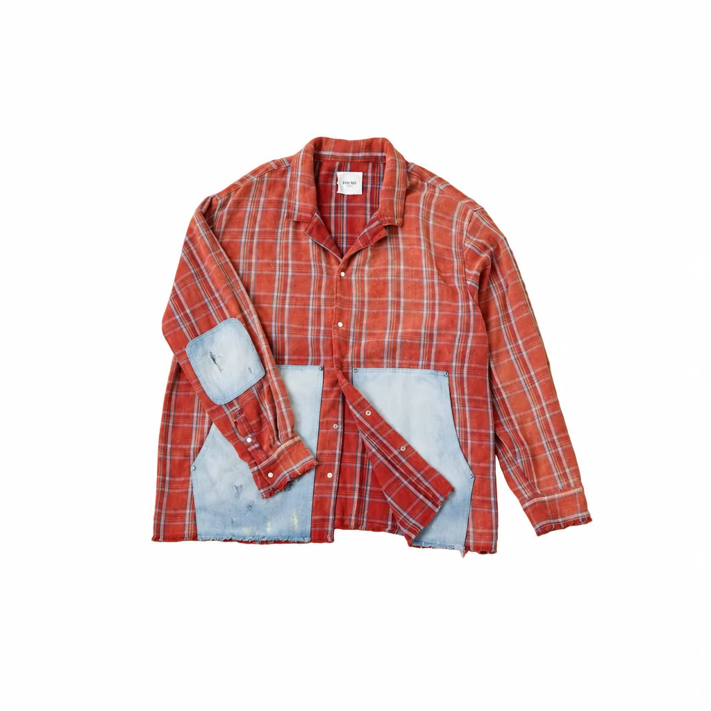Found Plaid Denim Shirt