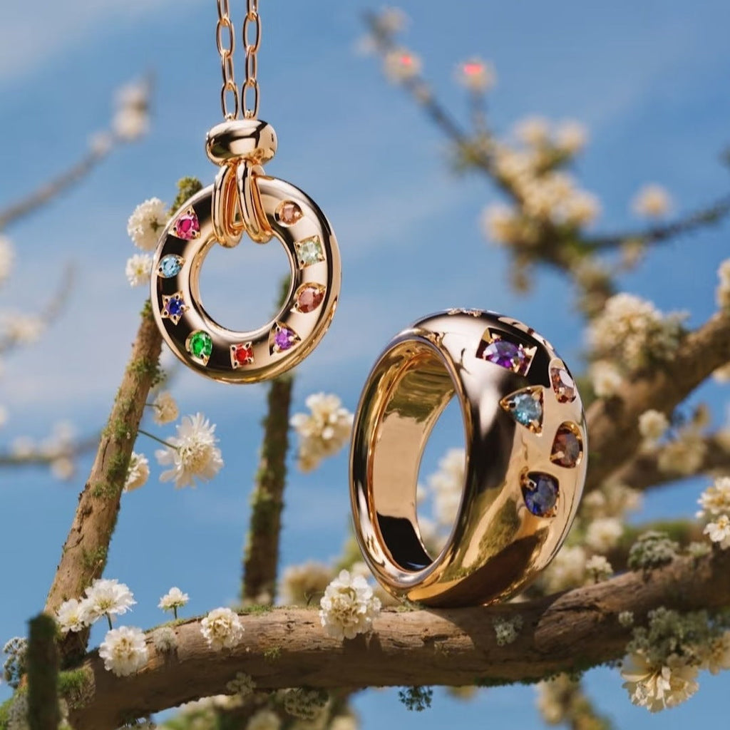 Pomellato Style Multicolor Stone 18K Gold-Plated Necklace