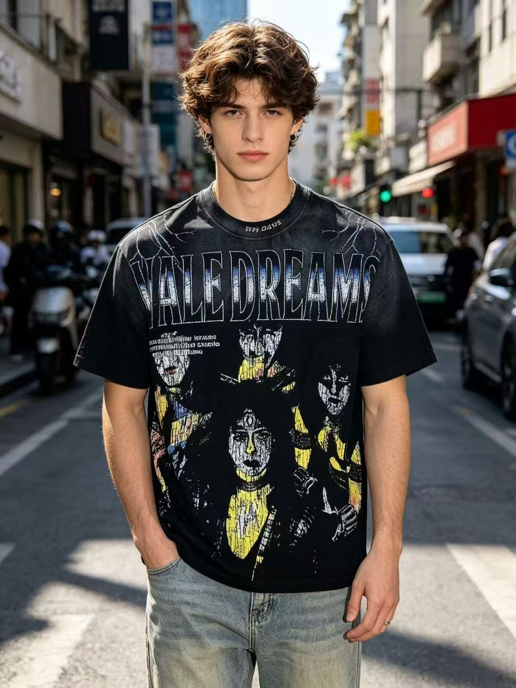 VALLEY Washed Black Graphic T-Shirt