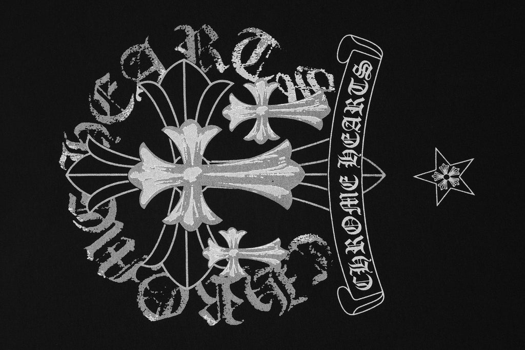 Chrome Hearts Reflective Silver Cross Graphic T-Shirt