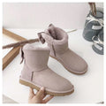 Dusty Pink Elegant Bow Detail Ankle Boots — New Arrival | In Stock