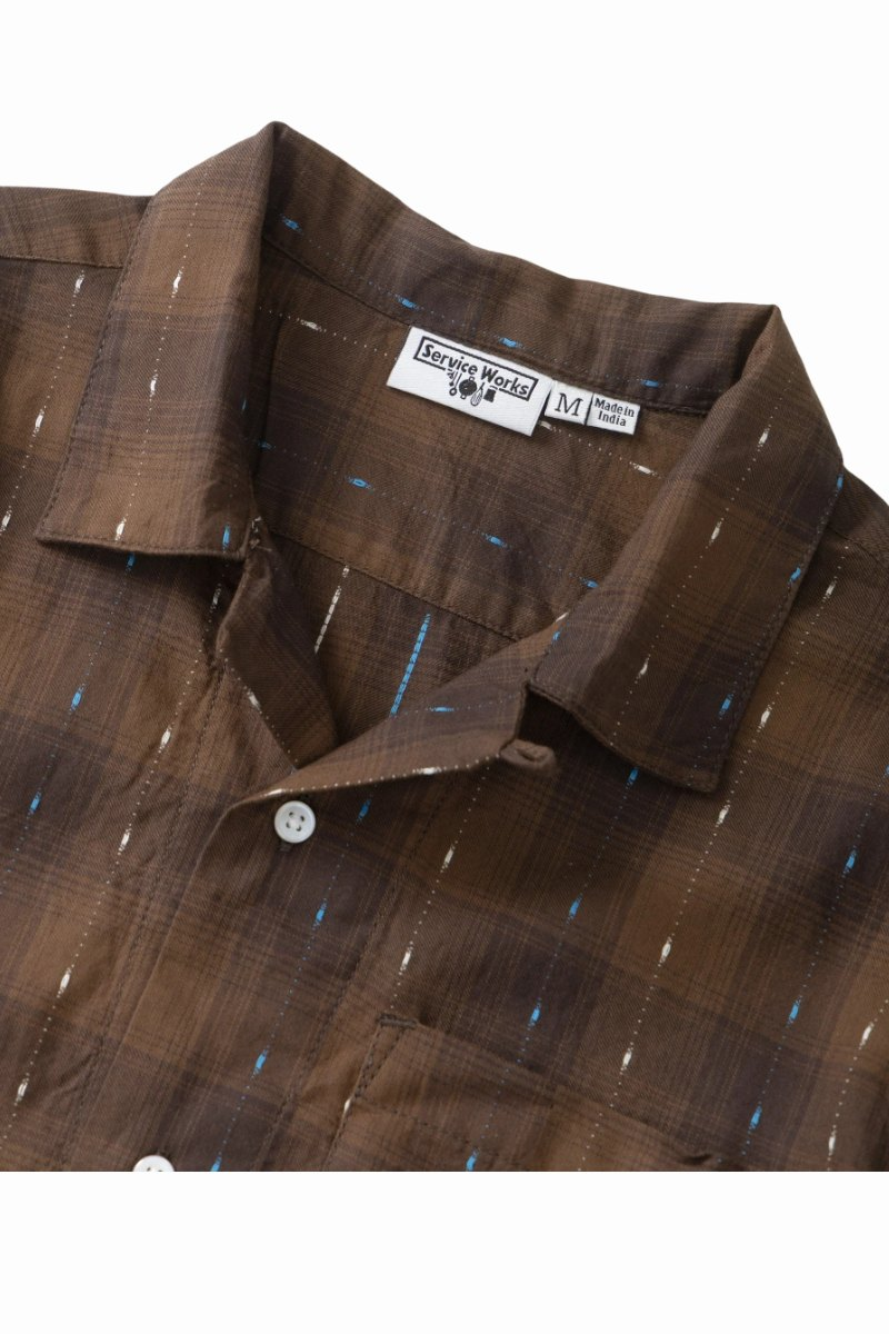 SERVICE WORKS DRAG STITCH RESORT SHIRT Brown