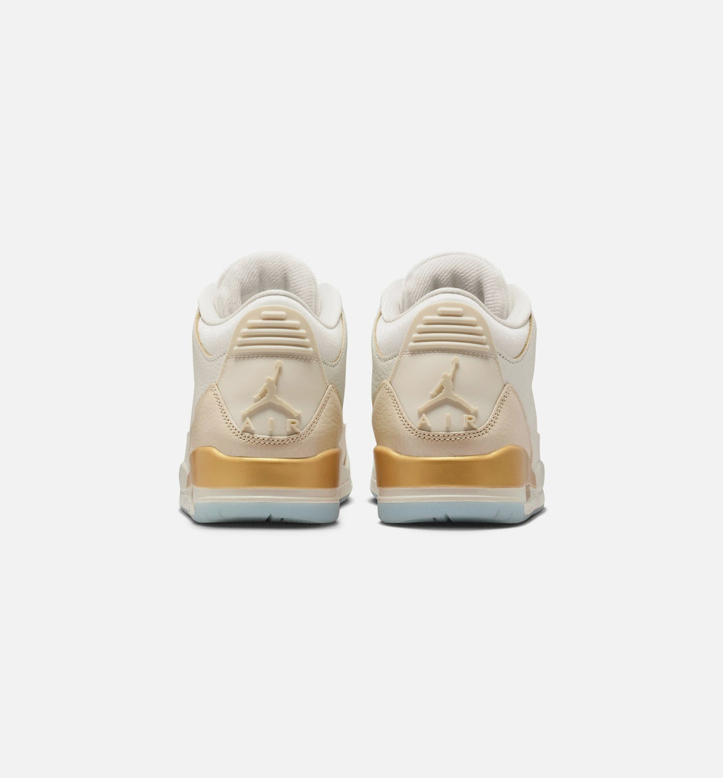 Air Jordan 3 Retro Sail and Pale Ivory Women's Sneakers - Sail/Team Gold/Pale Ivory/Metallic Gold/Ice