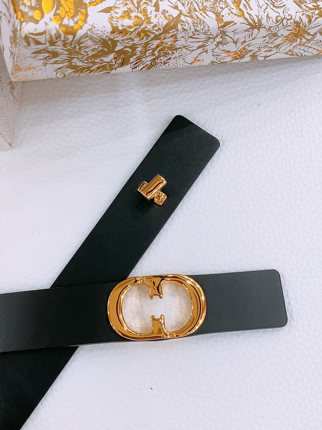 DIOR 25S BELT 25 MM IN BLACK CALFSKIN 561823