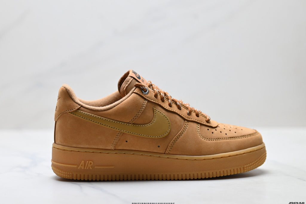Nike Air Force 1 Low Wheat Tan Gum Unisex Sneakers Style 19