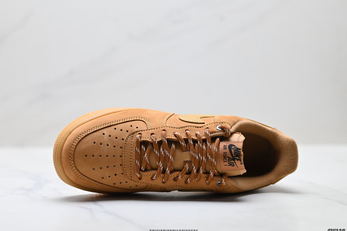 Nike Air Force 1 Low Wheat Tan Gum Unisex Sneakers Style 19