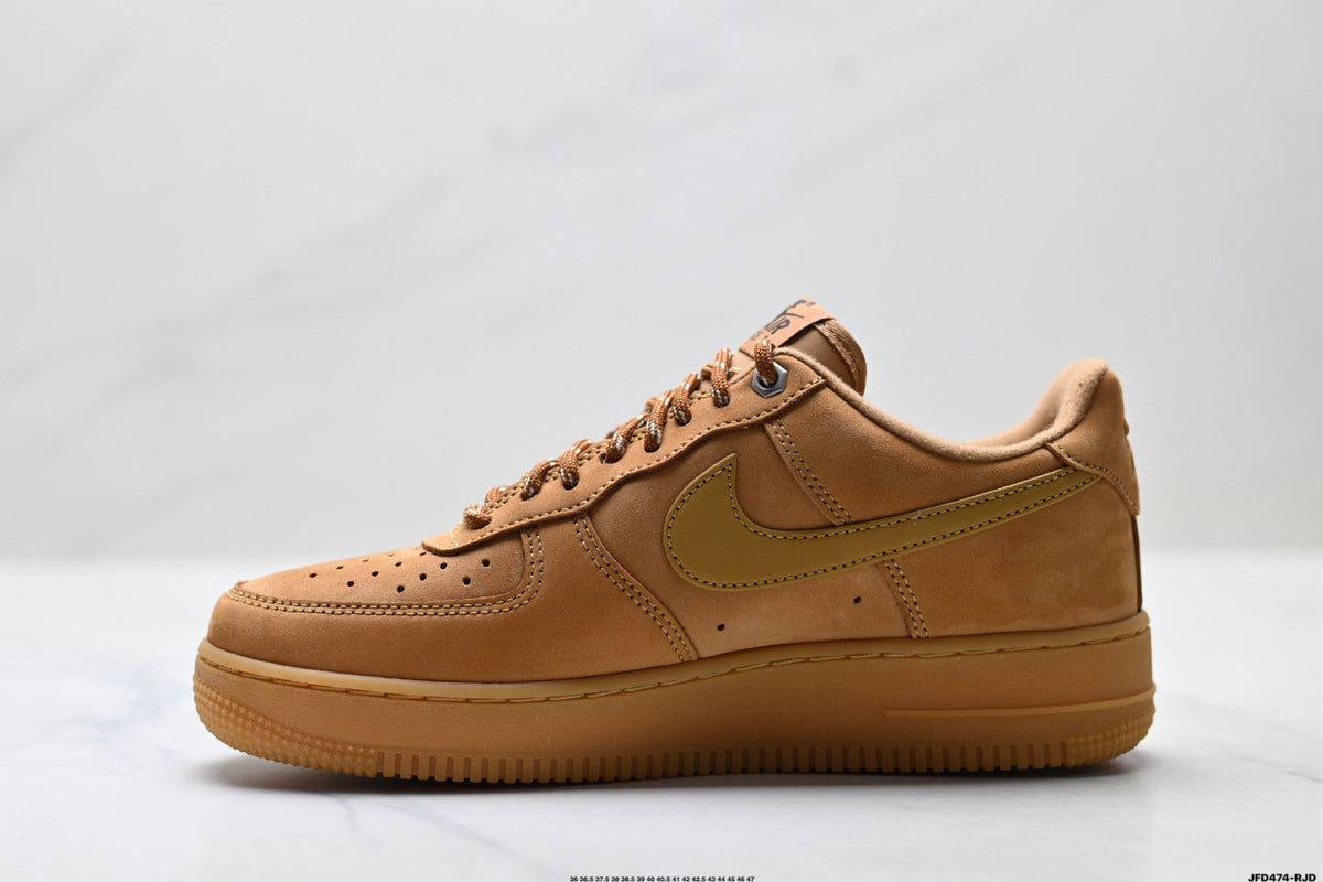 Nike Air Force 1 Low Wheat Tan Gum Unisex Sneakers Style 19