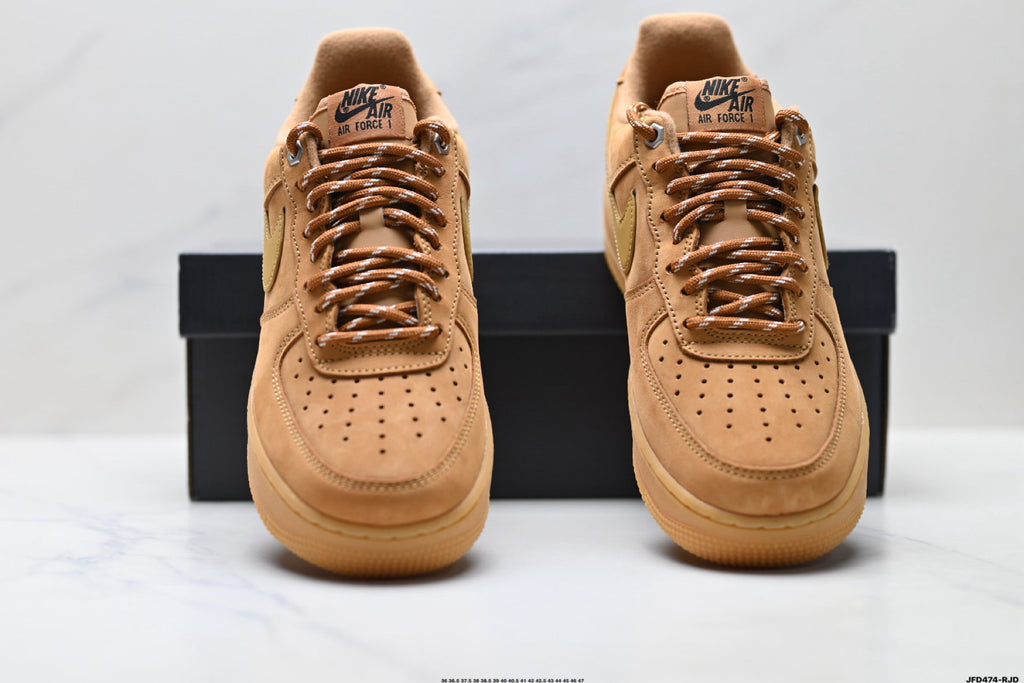 Nike Air Force 1 Low Wheat Tan Gum Unisex Sneakers Style 19