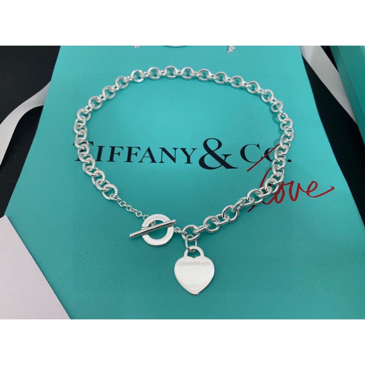 Tiffany & Co. Chunky Chain Heart Necklace