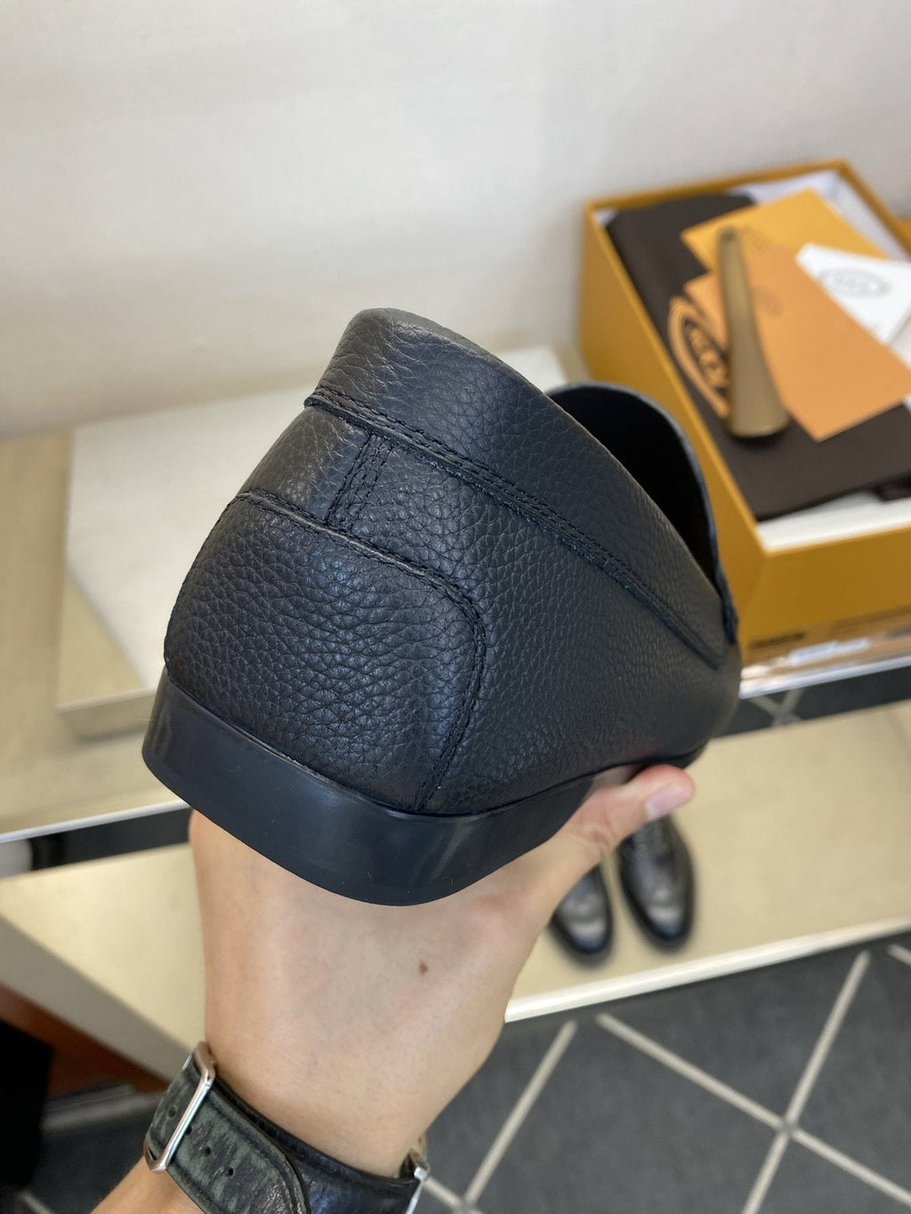Tod's Black Leather Penny Loafers
