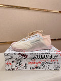 Dolce & Gabbana Pale Pink Cream Low-Top Sneakers