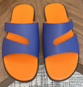 Loro Piana Blue and Orange Slide Sandals