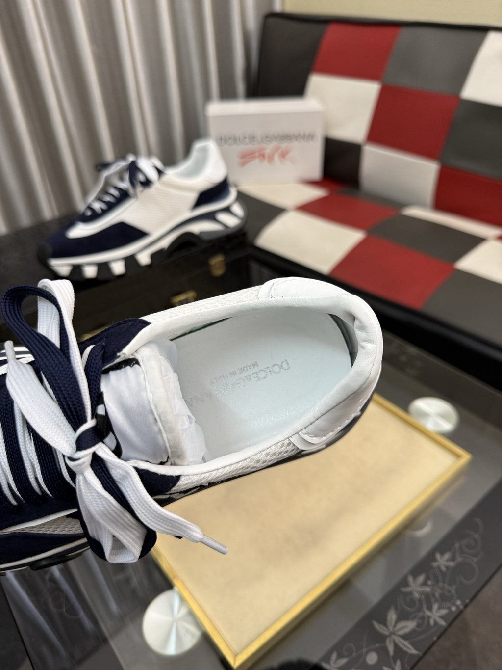 Dolce & Gabbana Navy and White Sneakers