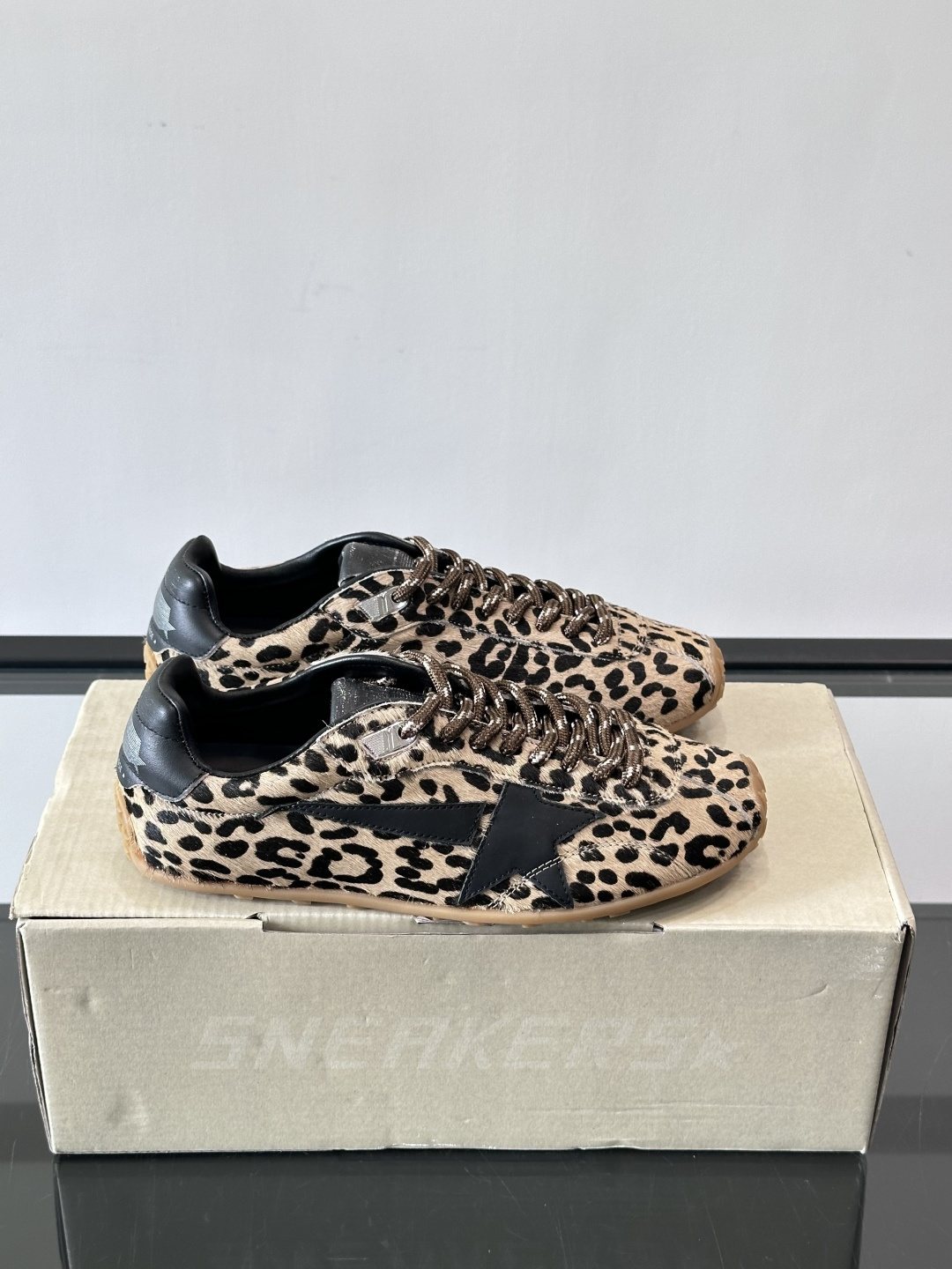 Golden Goose Leopard Print Star Sneakers