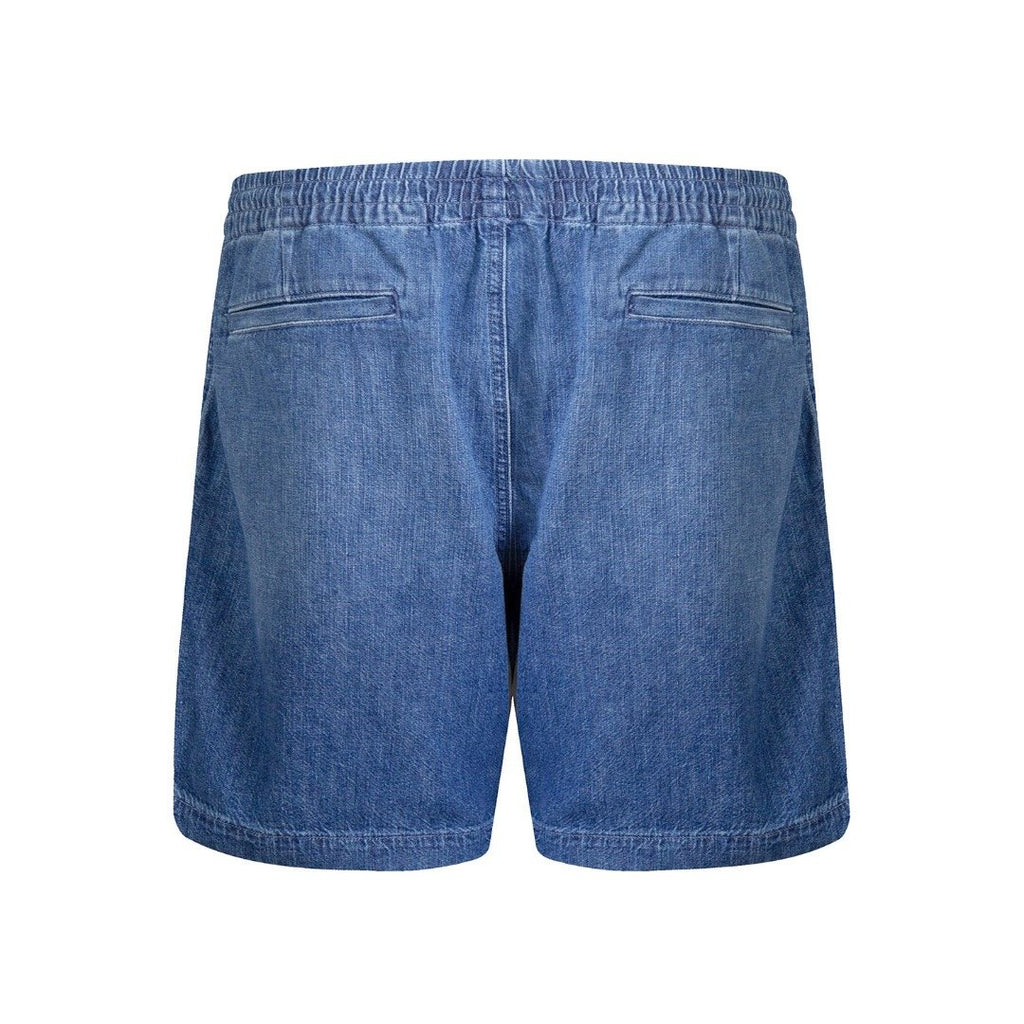 Ralph Lauren Washed Blue Drawstring Denim Shorts