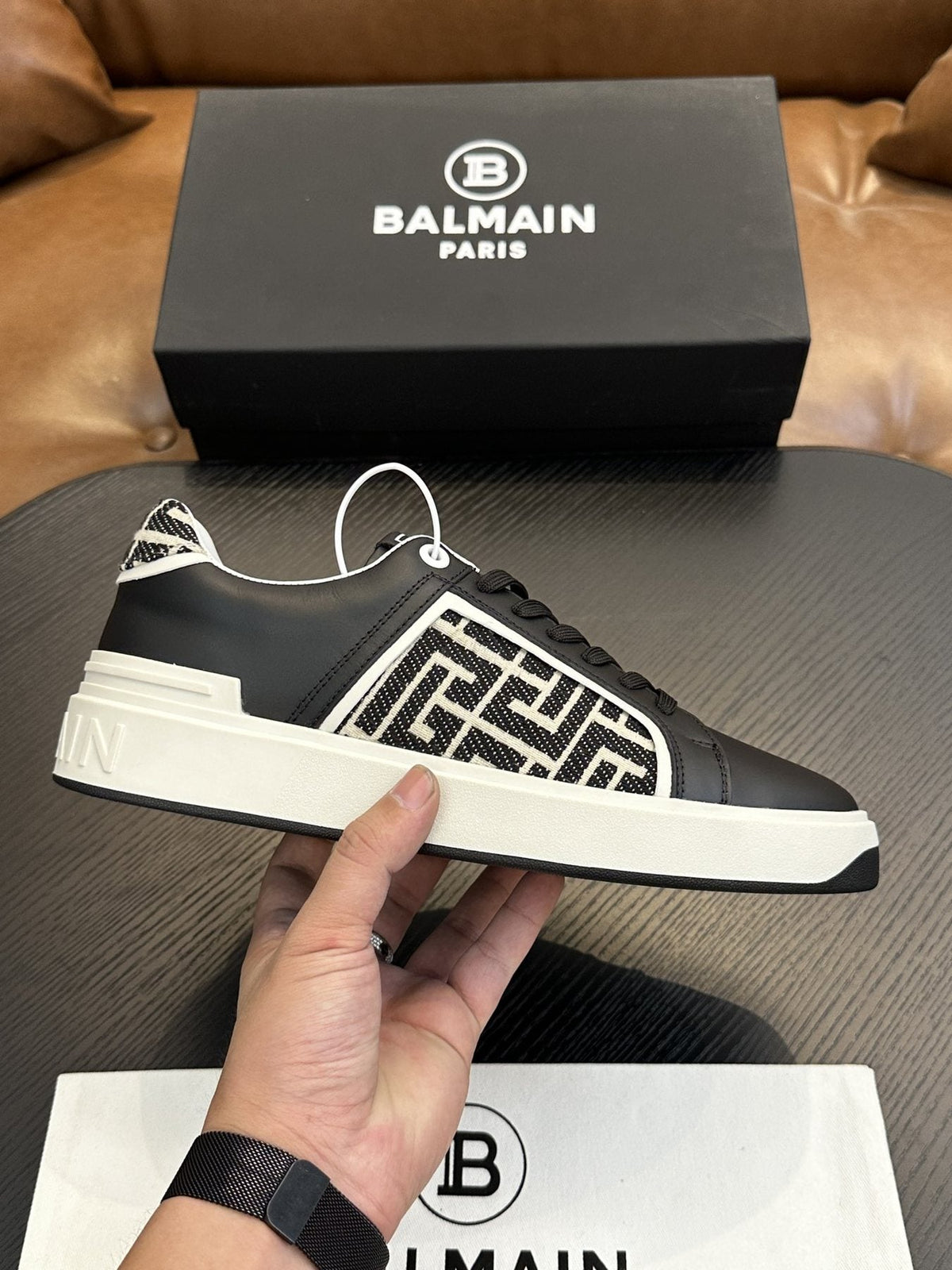Balmain B-Skate Black and White Sneakers