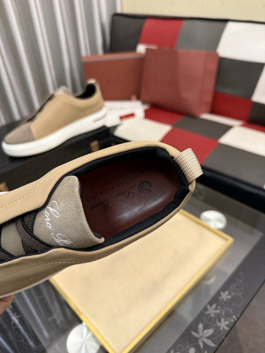 Loro Piana Side-Logo Slip-On Sneakers