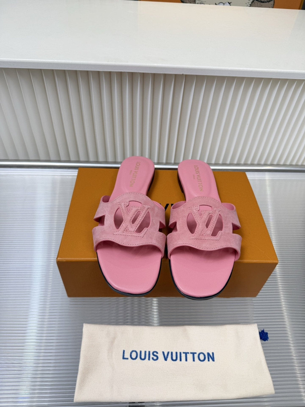 Louis Vuitton Cutout Logo Slide Sandals