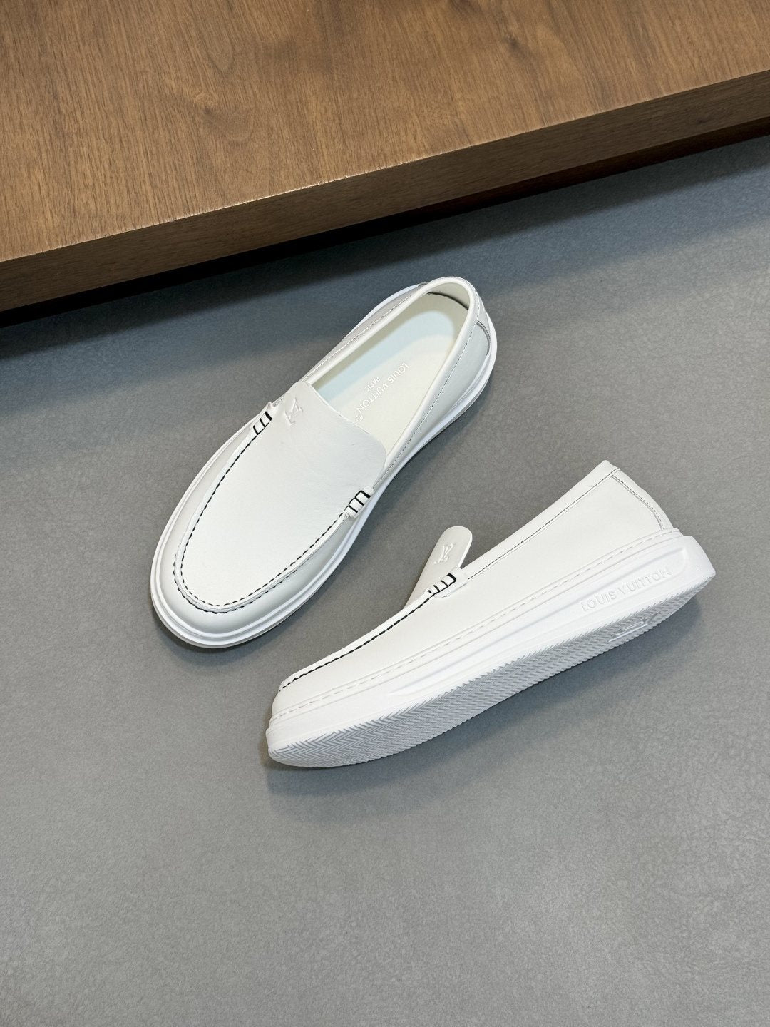 Louis Vuitton Men's Contrast-Stitched Slip-On Sneakers