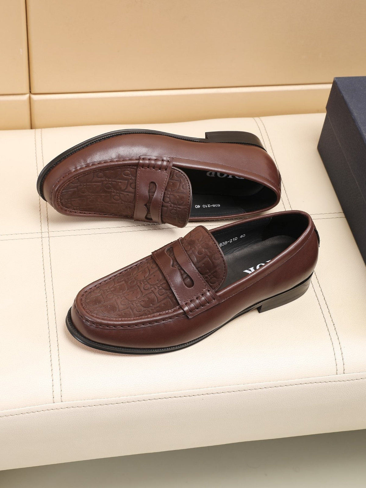 Dior Textured Apron-Toe Loafers