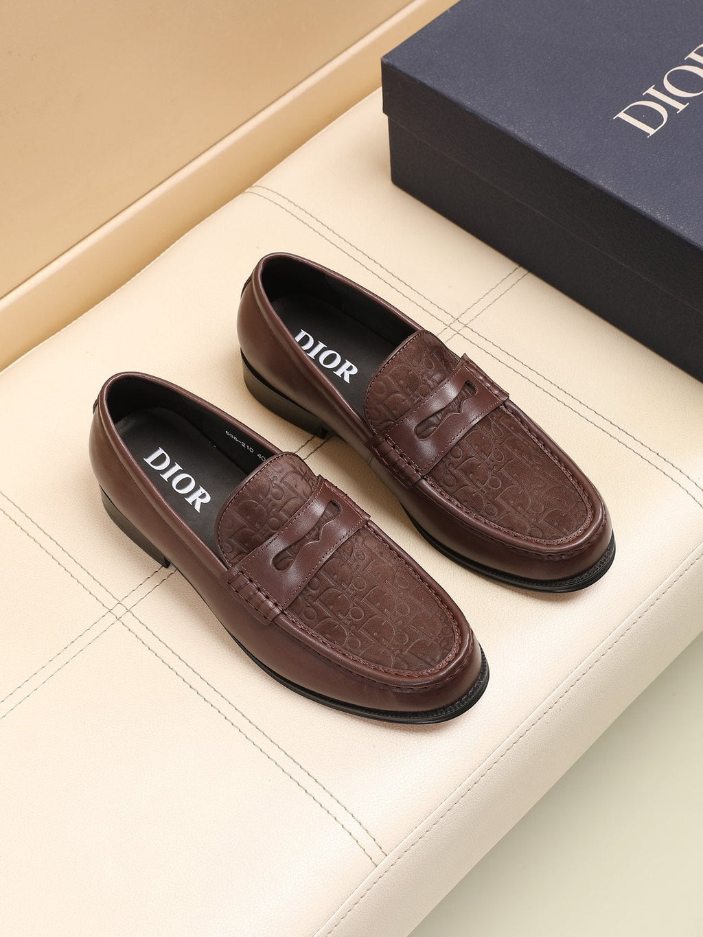 Dior Textured Apron-Toe Loafers