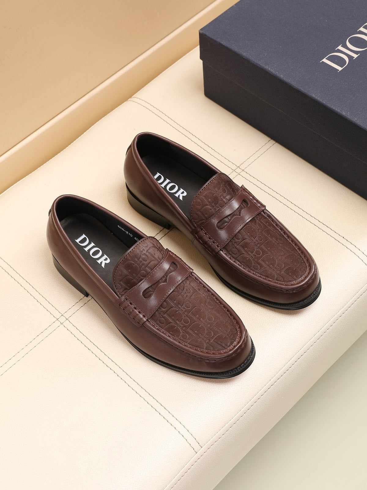 Dior Textured Apron-Toe Loafers
