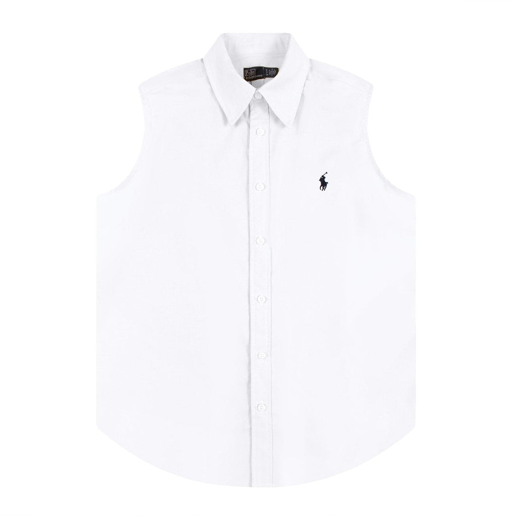 Ralph Lauren Sleeveless Oxford Button-Front Shirt