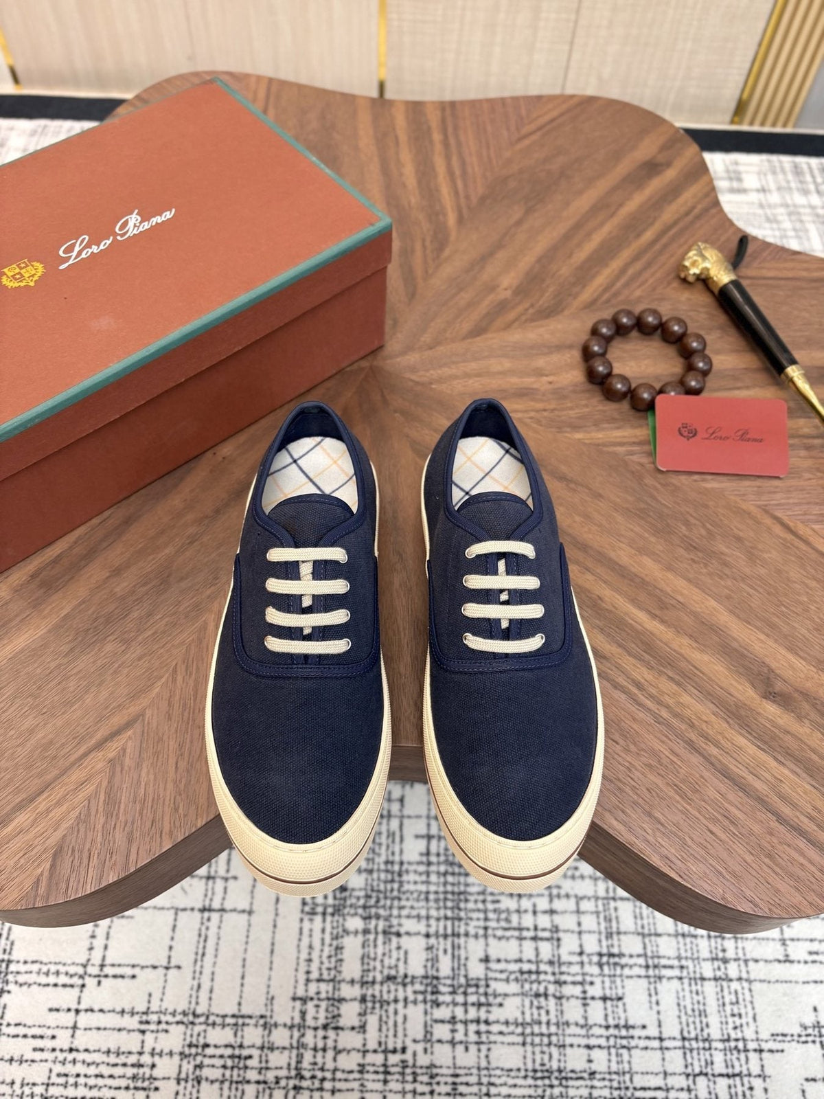 Loro Piana Low-Top Canvas Sneakers
