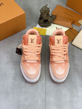 Louis Vuitton Peach Pink Monogram Low-Top Sneakers - Peach Pink and White